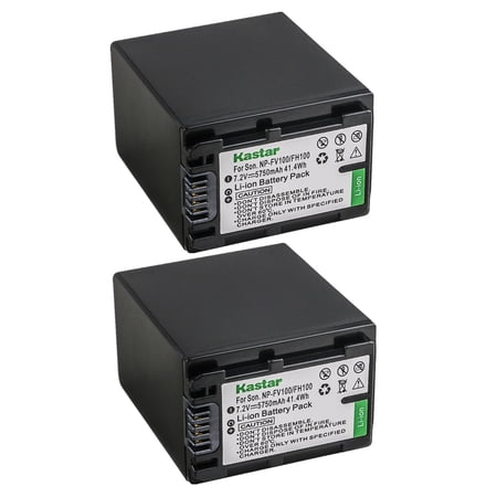 Kastar 2-Pack NP-FH100 Battery Replacement for Sony DCR-SR62 DCR-SR65 DCR-SR77 DCR-SR8 DCR-SR80 DCR-SR82 DCR-SR85 DCR-SR87 DCR-SR90 DCR-SX30 DCR-SX31 DCR-SX40 DCR-SX41 DCR-SX50 Camera