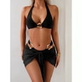 thumbnail image 2 of Women's Sexy Backless Two-piece Beach Bikini Swimsuit Black M, 2 of 5
