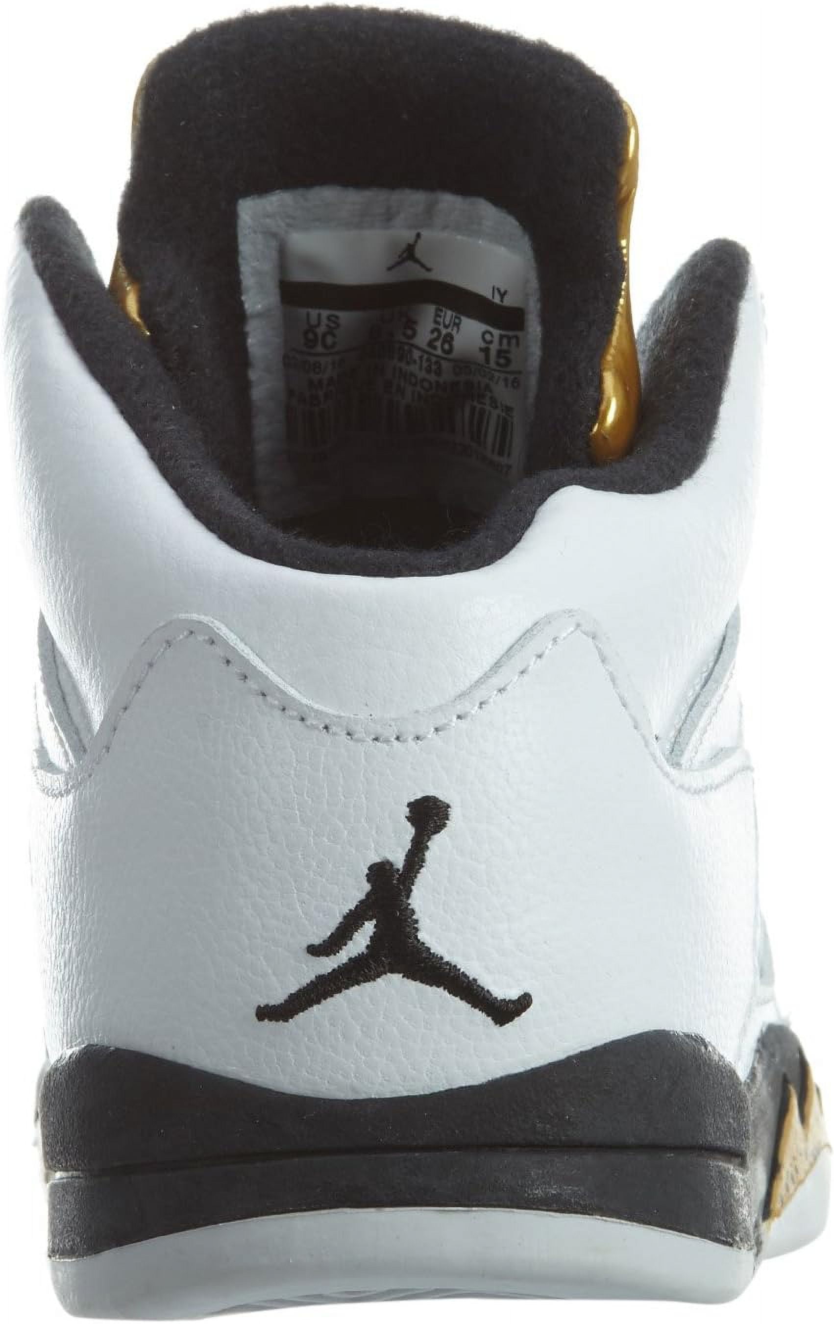 Toddler's Jordan 5 Retro BT White/Black-Mtlc Gold Coin