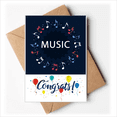 thumbnail image 1 of Cartes de Mariage de Notes de Musique Rondes Bleues Rouges Félicitations Enveloppes de Voeux, 1 of 3