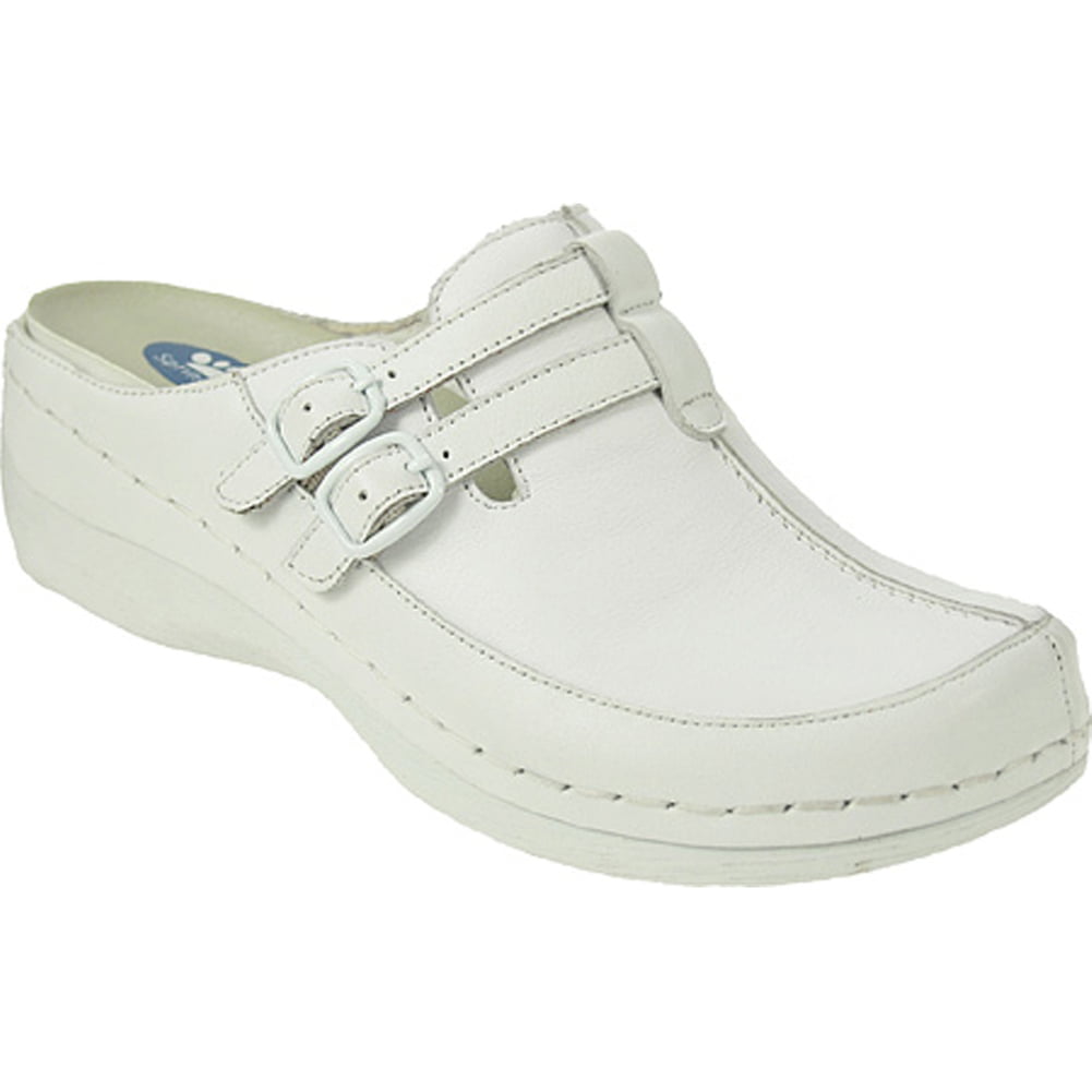 Spring Step Happy White Leather Clogs Eu Size 36 