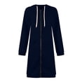 thumbnail image 6 of Zip Up Hoodies Womens Long Sleeve Long Tunic Sweatshirts Oversized Fleece Casual 2026 Fall Jacket Coat with Pocket Navy M, 6 of 7