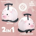 thumbnail image 4 of Yvolution My Buddy Roller 2-in-1 Pig Plush Ride-On Toy, Rocker & Ride-On Modes, Ages 10–36 Months, 4 of 14