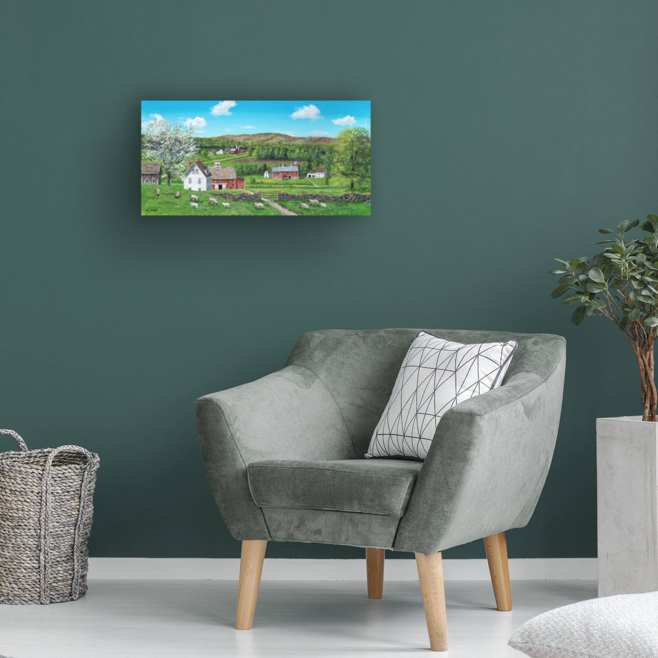 Canvas Wall Art - Bob Fair 'Spring Greens' Wall Art for Living Room, Bedroom, or Office Décor by Trademark Fine Art - 19 x 10 Inches