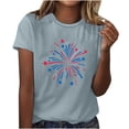 thumbnail image 2 of Wycnly Shirts for Women Plus Size Loose Independence Patriotic Pullover Tops Summer Casual Round Neck Short Sleeve Fireworks Graphics Ladies Blouses Gray s, 2 of 4