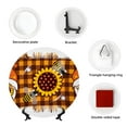 thumbnail image 4 of Balery Sunflower Gnomes and Bees Print Bone China Decorative Plate Ceramic Dinner Plates Art Crafts with Display Stand-10in, 4 of 6
