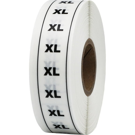XL Size Strip Labels – Clothing Size | 0.75 x 5″ Rectangle - 200 Pack