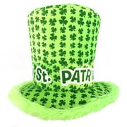 St. Patrick's Day Green Furry Shamrock Leprechaun Top Hat Costume Accessory