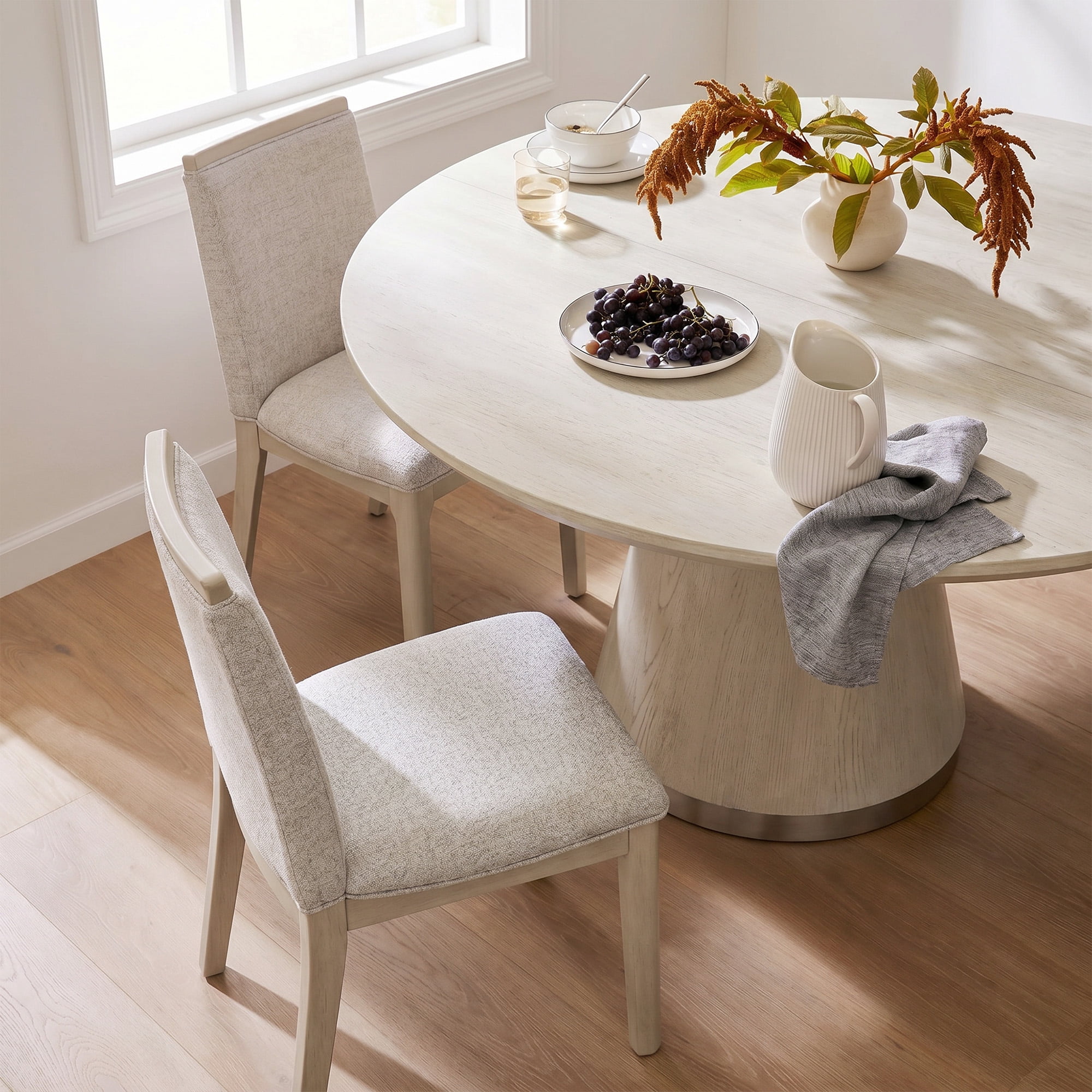 WAMPAT Set of 2 Upholstered Solid Wood Dining Chairs – High Back Side Chairs