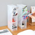 thumbnail image 6 of 4 Compartments Pencil Holder,8" X 3" X 2" Pen Organizer,Office Pencil Cup for Countertop Desk,Makeup Brush Holder,Durable Sturdy Desk Supplies, 6 of 6