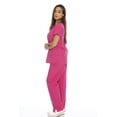 thumbnail image 2 of Just Love Women's Nursing Scrub Set - Six Pockets, V-Neck, Cargo Pant for Comfortable Workwear (2X Plus, Hot Pink), 2 of 3