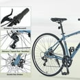 thumbnail image 3 of Adults Hybrid Bike 700C 7 Speeds Road Bike Aluminum Frame City Bicycle for Men Women, Blue, 3 of 6