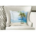 thumbnail image 4 of Ambesonne Hawaii Throw Pillow Cover 2 Pack, Beach Palm Trees Rock, 16", Green Blue, 4 of 6