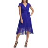 DKNY Womens Faux Wrap Dress 2 Berry Blue
