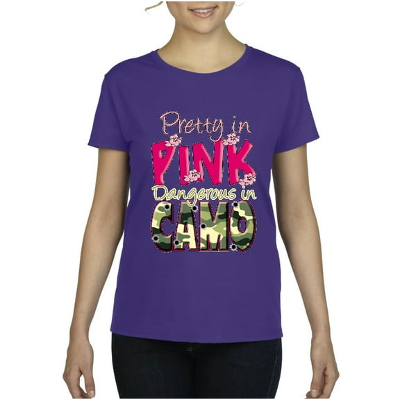 Artix - Women's T-Shirt Short Sleeve - Pretty in Pink Dangerous in Camo
