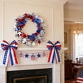 thumbnail image 4 of Hyknon Patriotic Shiny Metallic Tinsel Wreath Decor, 4th of July Red White Blue Independence Day Festive Display Wreaths, US Flag 250th Anniversary Decor Wreath for Front Door Porch Memorial Day, 4 of 6