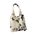 thumbnail image 3 of Bolsa de compras reutilizable, bolso de hombro elegante y moderno para mujer con estilo y clase para el en la playa. Blanco Negro, 3 of 9