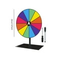 thumbnail image 2 of segolike Tabletop Prize Turntable Set Prize Turntable with Erasable Pen Lucky Draw Roulette Wheel for Pub Party Promotional Activities SquareBase DarkColor, 2 of 9