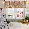 thumbnail image 5 of Yellow Orange Pumpkin Fall Curtain Valances for Windows, Kitchen Valance Window Treatments Panel 2 Pack, Thanksgiving Plaid Botanical Truck Rod Pocket Short Curtains for Bathroom Bedroom 60 x 18 Inch, 5 of 8