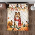 thumbnail image 4 of Happy Thanksgiving Shetland Sheepdog with Turkey Pumpkins Autumn Vibes Quilt Bedding Set Sheltie Dog Lover Gifts 1 Blanket Bed Cover 2 Pillowcases - 12018, 4 of 5