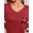 thumbnail image 4 of DARING DIVA Women's Soft Long Sleeve Plaid Pajama Set with Pockets L Red, 4 of 6