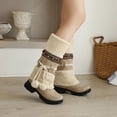 thumbnail image 3 of Botas de nieve otoño e invierno de comercio exterior con botas de algodón botas altas con bolas de pelo botas cálidas para niños y estudiantes botas de caballero nacional, 3 of 6