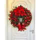 thumbnail image 2 of Guirnalda de Navidad Flores artificiales Rojas 25 cm Guirnaldas de Navidad Guirnalda de chimenea de Navidad Interior Decoración de Navidad al aire libre para puerta Pared Ventana Chimenea de pared Xemadio ZYY-2586, 2 of 5