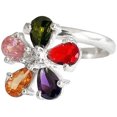 thumbnail image 3 of JOYARIS Anillo Flor 5 Pétalos Con Zirconias De Colores De Plata .925 AN-0000228, 3 of 4