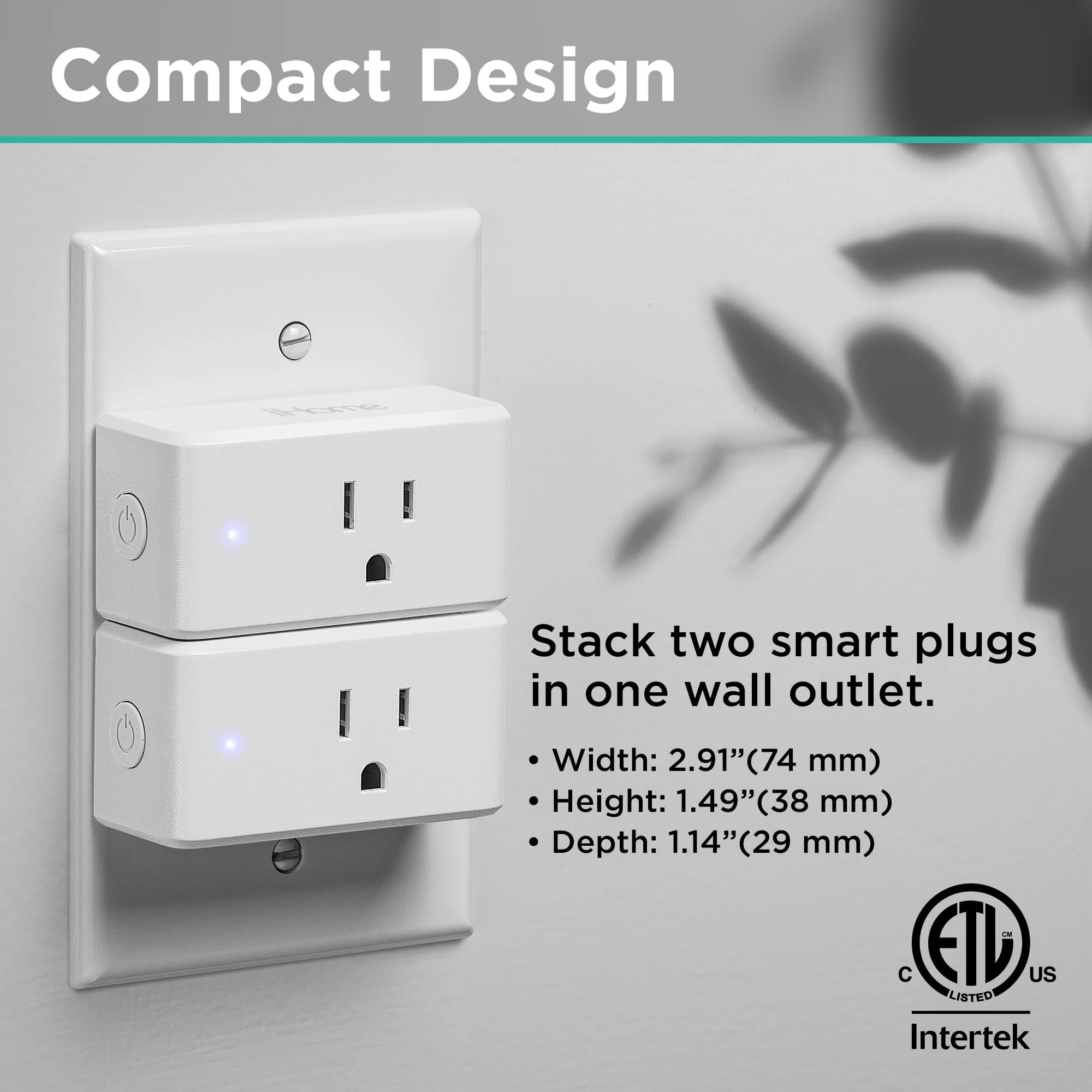 iHome Flow Outdoor Smart Plug with Dual Sockets, Weatherproof IPX3 WiFi  Plug with 2 Individually Controlled Smart Outlets, Works with Alexa &  Google