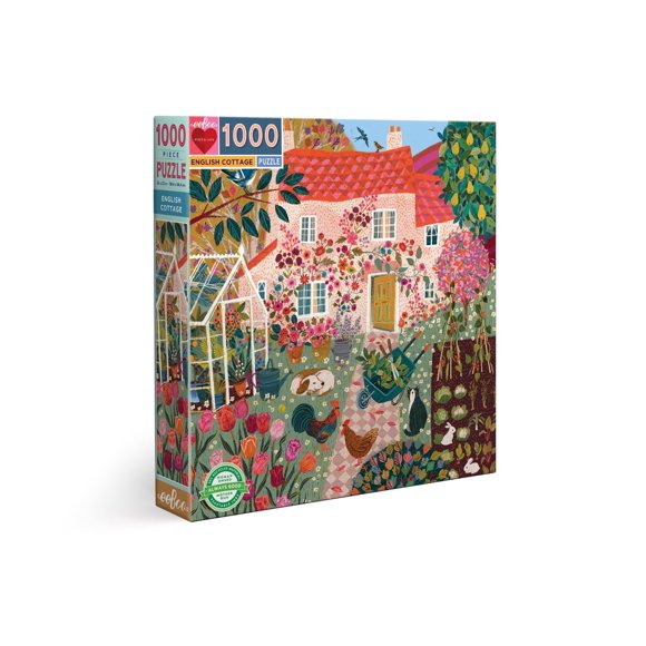 English Cottage 1000 Piece Square Jigsaw Puzzle