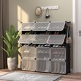 thumbnail image 2 of Costway Portable Shoe Rack Organizer 12-Cube 48 Pair Shoe Shelf Storage Cabinet w/Hook Black, 2 of 10