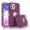 thumbnail image 7 of Njjex iPhone 11 Pro Max Cases, Sturdy Phone Case for iPhone 11 Pro Max 6.7", Full-Body Shockproof Protection Heavy Duty Armor Hard Plastic Rubber Rugged Bumper 3-in-1 Case Cover - Burgundy, 7 of 7