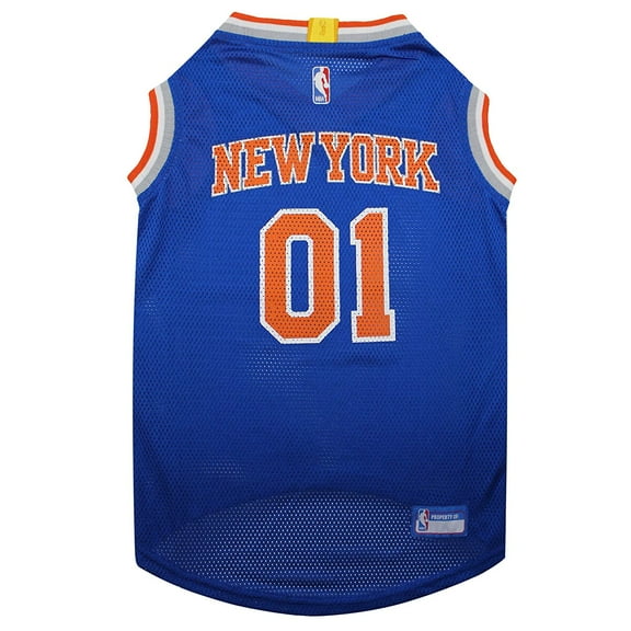 Pets First NBA New York Knicks Mesh Basketball Jersey for DOGS & CATS - Licensed, Comfy Mesh, 21 Basketball Teams / 5 sizes