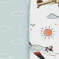 thumbnail image 4 of Sweet Jojo Designs Airplane Blue Red and Grey Baby Bassinet Fitted Sheets 2 Piece Set, 4 of 7
