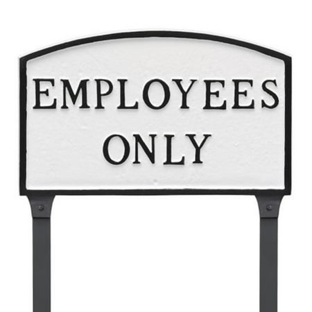 Montague Metal Products Employees Only Arched Lawn Plaque