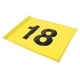thumbnail image 1 of Bandera de golf numerada profesional de nailon para putting green, ideal para practicar en el patio. Amarillo con el número 18, 1 of 7