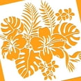 DIY Hibiscus Flower Drawing Stencils Tropical Plant Hawaiian Flower Reusable Plastic Painting ...
