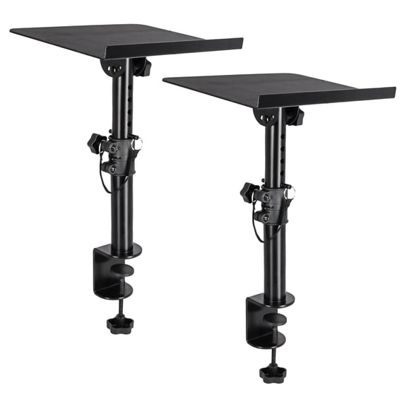 Rockville DMS75 Pair Studio Monitor Speaker Stands, Desk Clamp, 15 Degree Tilt