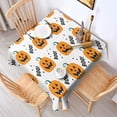 thumbnail image 2 of Happy Halloween Square Table Cover Waterproof Spillproof Tablecolths Pumpkin Skull Bat Spider Table Cloths for Halloween Background Indoor and Outdoor Birthday (42x42in), 2 of 6