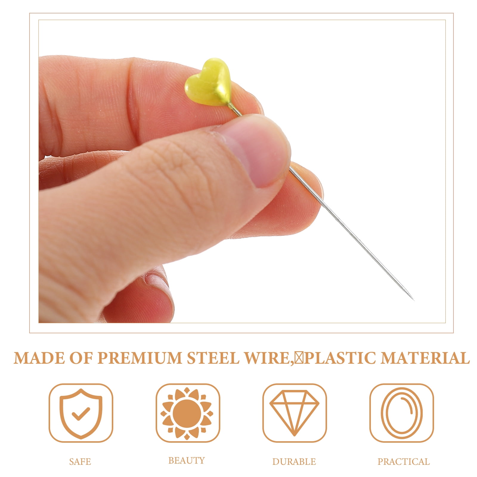 LOLIPPYY 216pcs Straight Pins for Quilting with Heart Shape Heads