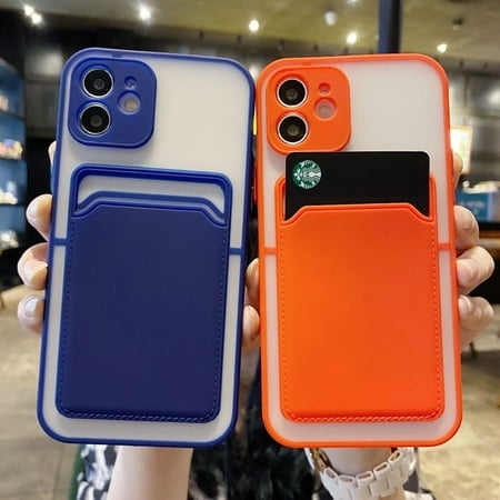 Skin Feel Card Wallet Phone Case For iPhone 13 11 12 Pro Max Mini Cover XR X XS Max 7 8 Plus SE 2 Lens Protection Card Bag Funda