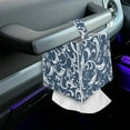 thumbnail image 7 of Psesaysky Fashion Tissue Box Cover, Modern PU Leather Square Tissue Box Holder for Creative Decorative, Ideal for Bathrooms/Office/Car/Nightstand/Dining Table, 5.1"X5.1"X5.5", Blue Baroque Floral, 7 of 7