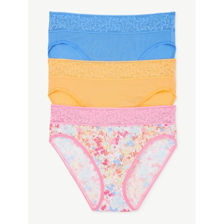 

Joyspun Women s Lace and Modal High Cut Brief Panties 3-Pack Sizes XS to 3XL