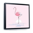 thumbnail image 3 of Designart 'Standing On One Toes Pink Flamingo' Farmhouse Framed Canvas Wall Art Print, 3 of 5