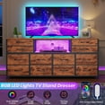 thumbnail image 4 of Afuhokles 12 Drawer Dressers for Bedroom with Power Outlets, 55 inch Entertainment Center, Media Console Table up to 65 inch TVs, Brown, 4 of 8