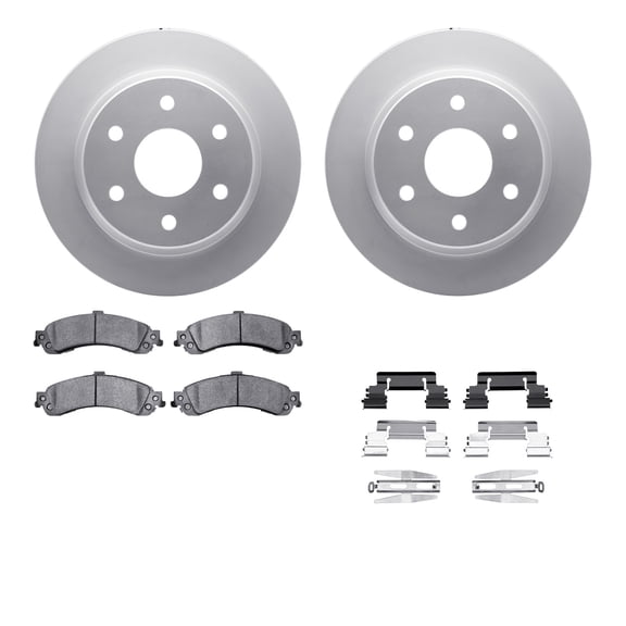 Dynamic Friction Company Rear Geospec Brake Rotors with 5000 Advanced Brake Pads includes Hardware 4512-48116