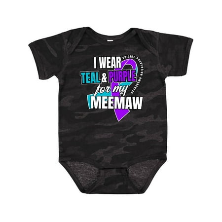 

Inktastic Suicide Prevention I Wear Teal and Purple for My Meemaw Gift Baby Boy or Baby Girl Bodysuit