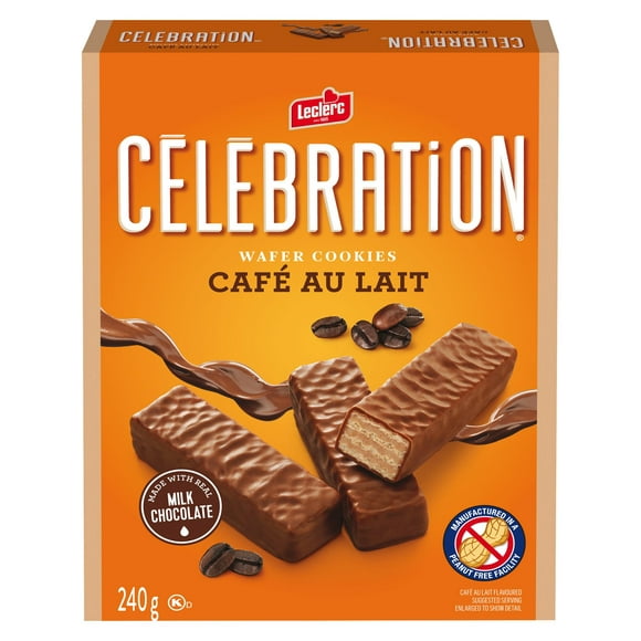 Biscuits-gaufrettes Célébration de Leclerc au café au lait 240 g / Biscuits en Boite