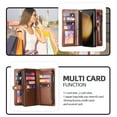 thumbnail image 2 of for Samsung Galaxy S23 Plus PU Leather Detachable Magnetic Wallet Case, Zipper Pocket Card Slots Multifunctional Rugged Full Body Protection Wrist Strap Magnetic Buckle for Galaxy S23 Plus - Brown, 2 of 7