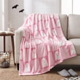 thumbnail image 5 of Halloween Ghost Print Flannel Throw Blanket 39.4 x 51.2 Inch for Couch Bedroom Decoration, Soft Lightweight Decorative Blanket for Seasonal Home Comfort, 1Pack D, 5 of 6